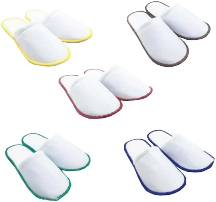 DRAGON SONIC 5 Pairs Unisex Hotel Guest Spa Slippers Closed Toe Disposable Slippers,Random
