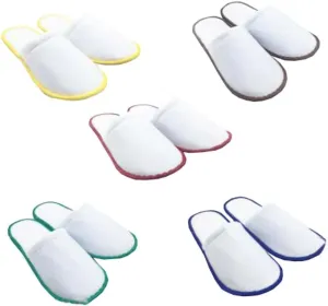 DRAGON SONIC 5 Pairs Unisex Hotel Guest Spa Slippers Closed Toe Disposable Slippers,Random
