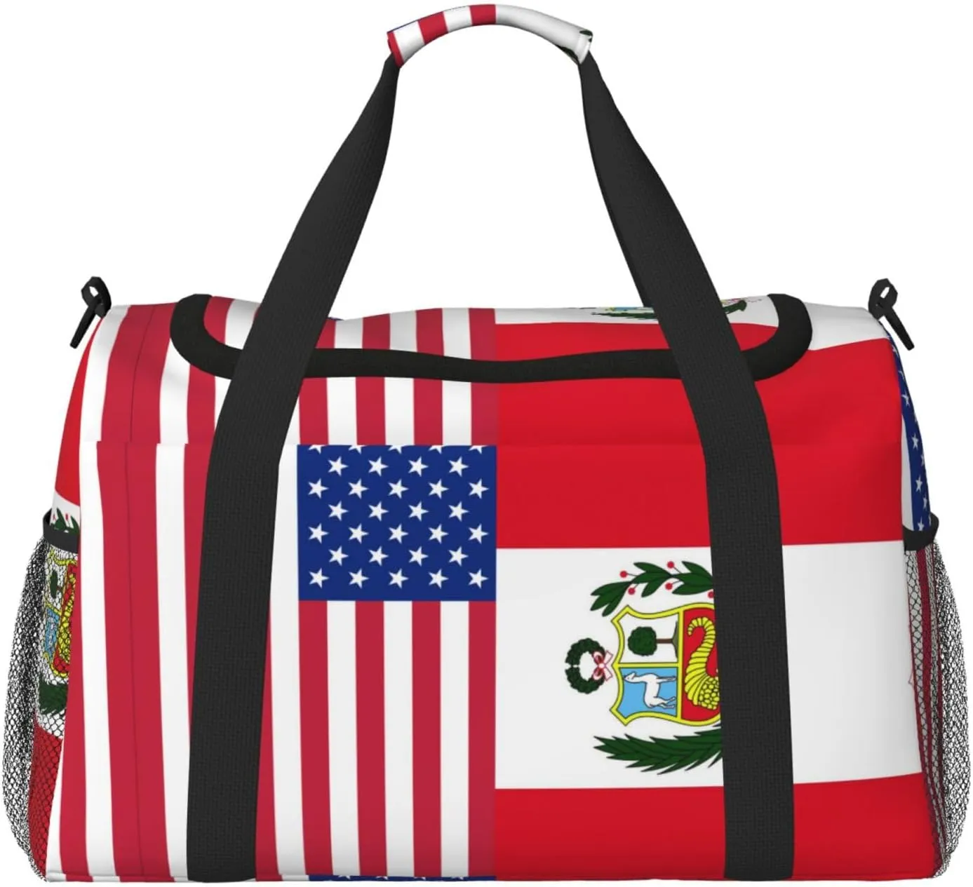 Duffle Bag Peru America Flag Travel Duffel Bag Weekender Bag For Men Womentravel Sports Gym