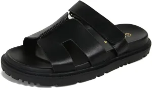 Dumalum Flat Slide Sandals for Women, Slip on Platform Sandals Dressy Summer Shoes Open Toe Flats Sandals