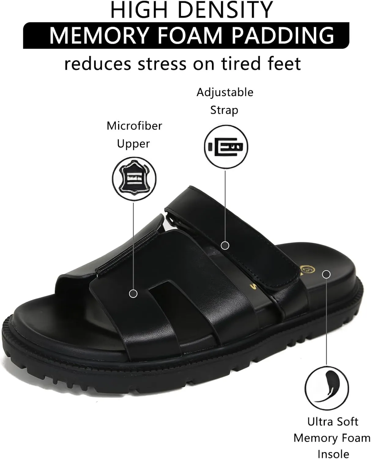Dumalum Flat Slide Sandals for Women, Slip on Platform Sandals Dressy Summer Shoes Open Toe Flats Sandals