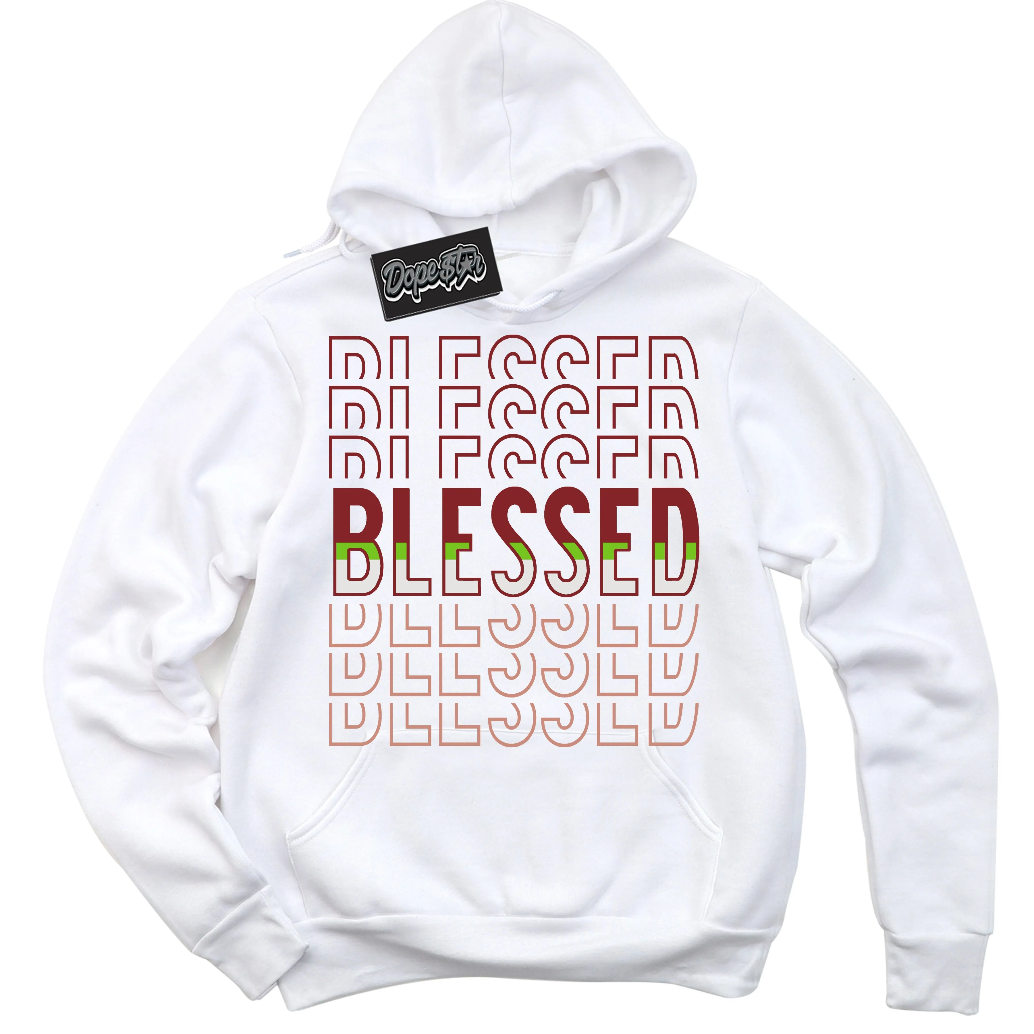 Dune Red 13s Sneaker Hoodie Blessed Stacked Graphic
