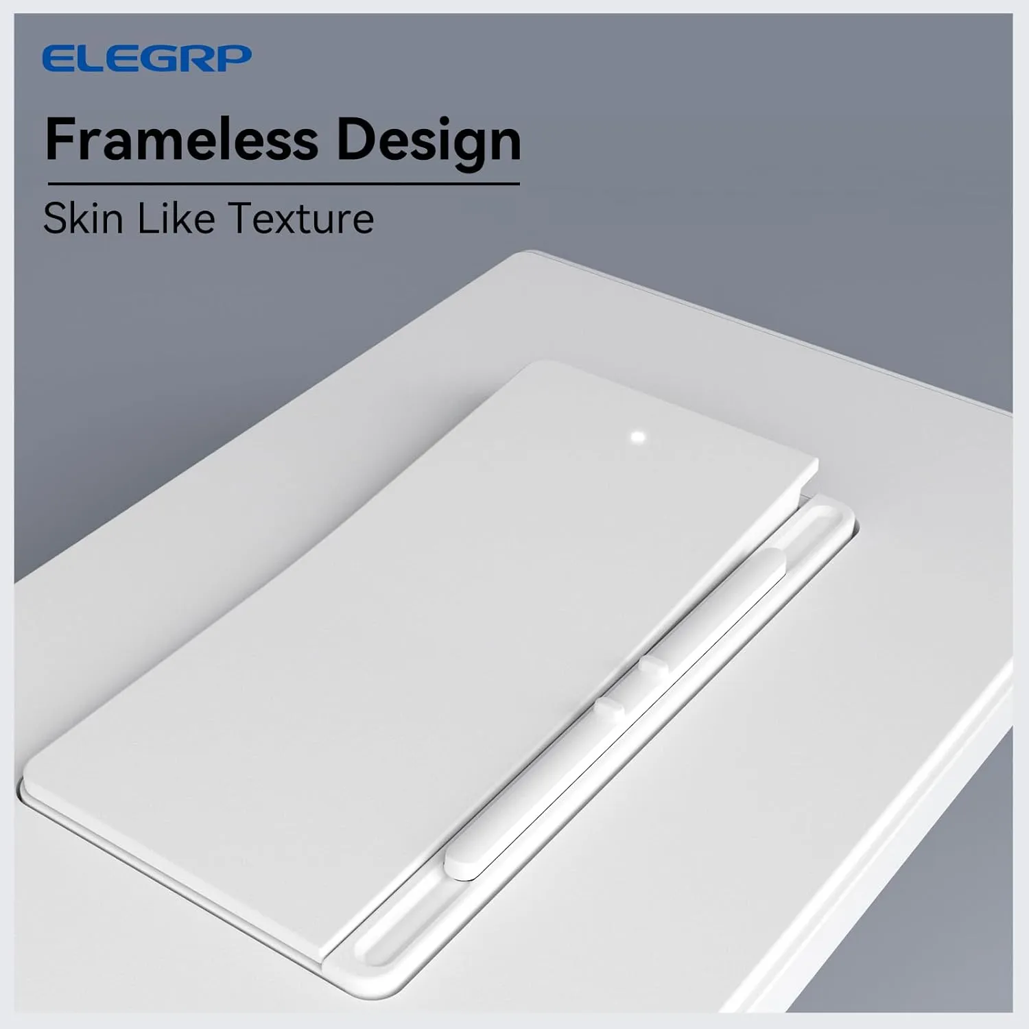 ELEGRP Digital Dimmer Switch for 300W LED/CFL and 600W Incandescent/Halogen Bulbs, Frameless Design, Slide Dimmer Light Switch, Single Pole/3-Way, Wall Plate Included, UL Listed, 1 Pack, Matte White