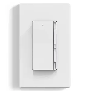 ELEGRP Digital Dimmer Switch for 300W LED/CFL and 600W Incandescent/Halogen Bulbs, Frameless Design, Slide Dimmer Light Switch, Single Pole/3-Way, Wall Plate Included, UL Listed, 1 Pack, Matte White