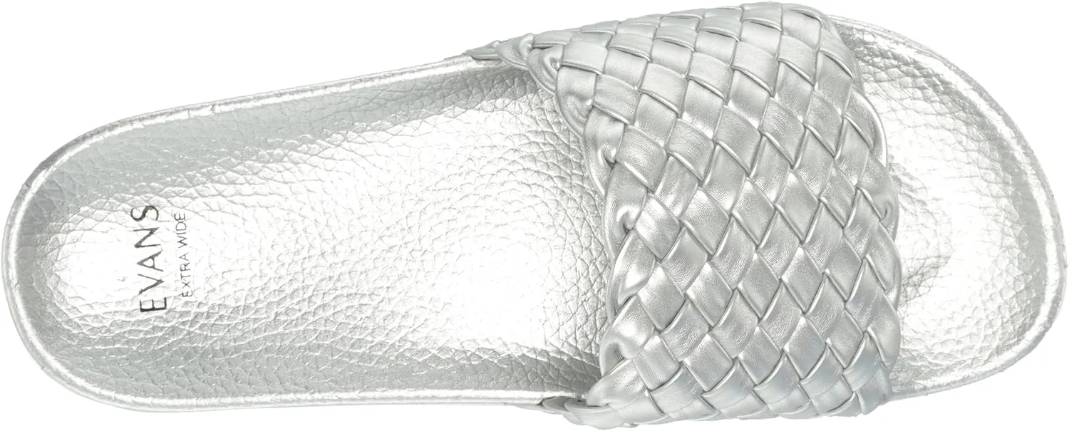 EVANS Women's Sandal Slide Plait Silva
