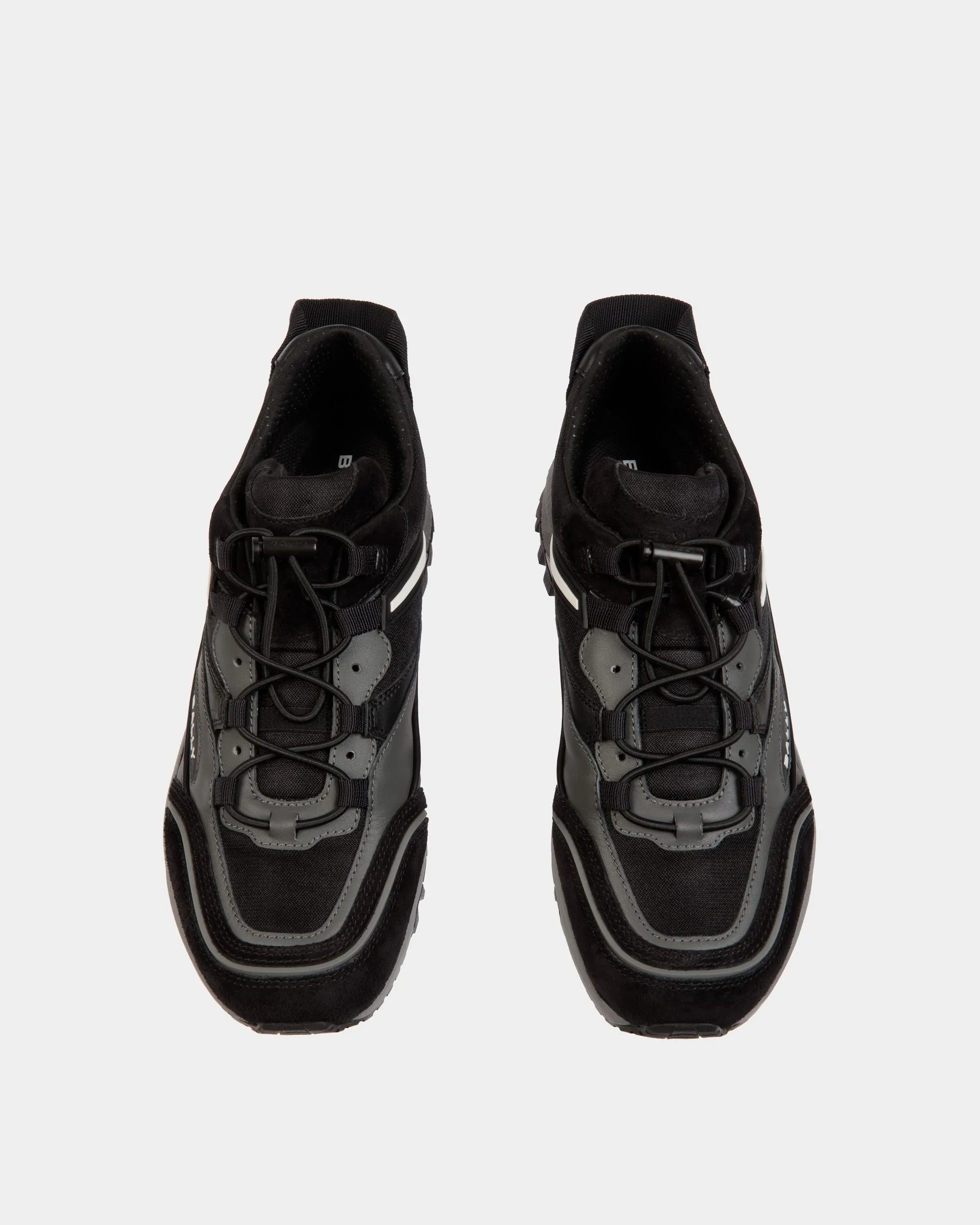 Faster Sneaker In Black And Grey Leather And Nylon