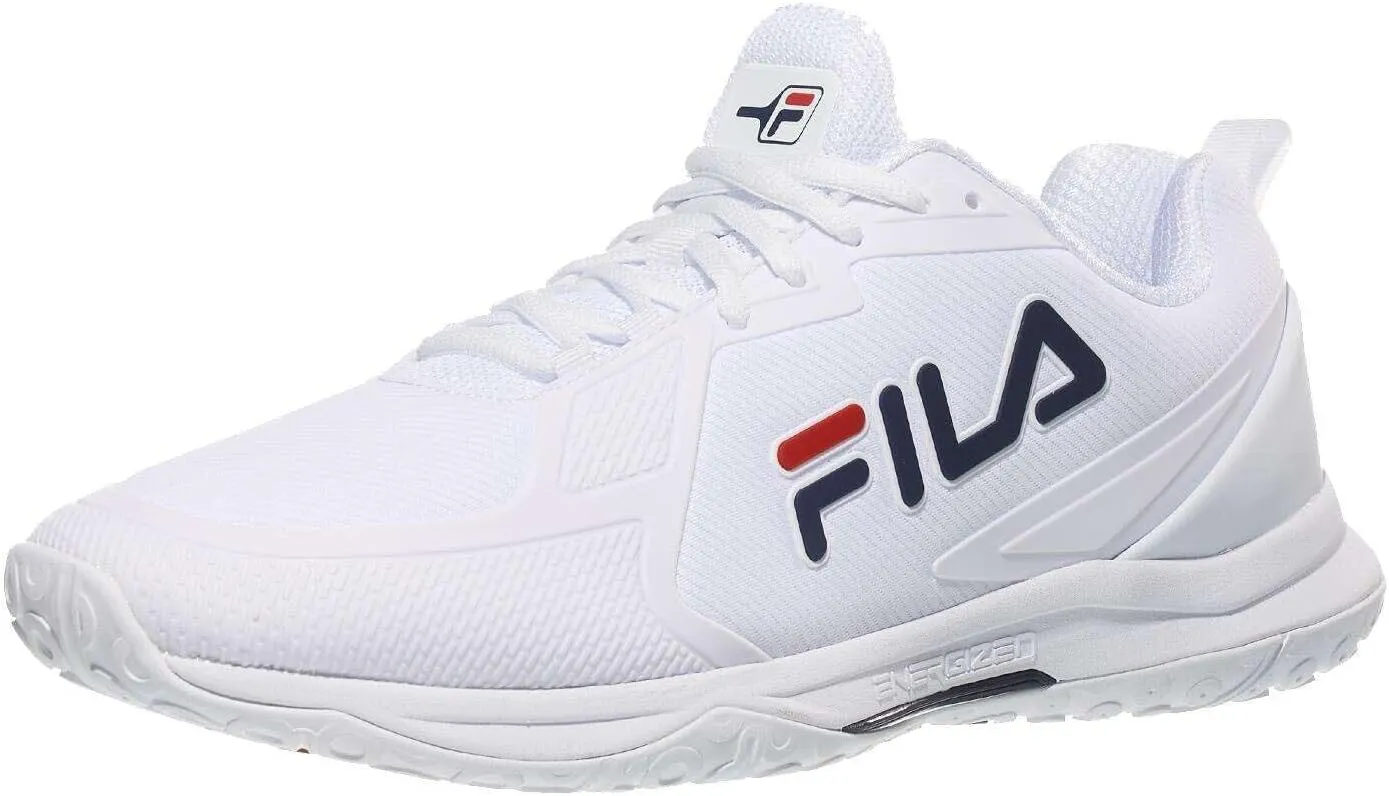 FILA Men's Volley Burst Shoes, White/Fila Red/Fila Navy - 9
