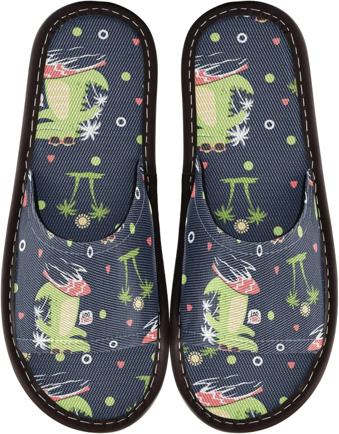 Fisyme Slippers for Women Men Slip-On Open Toe Indoor Outdoor House Shoes Home Slipper