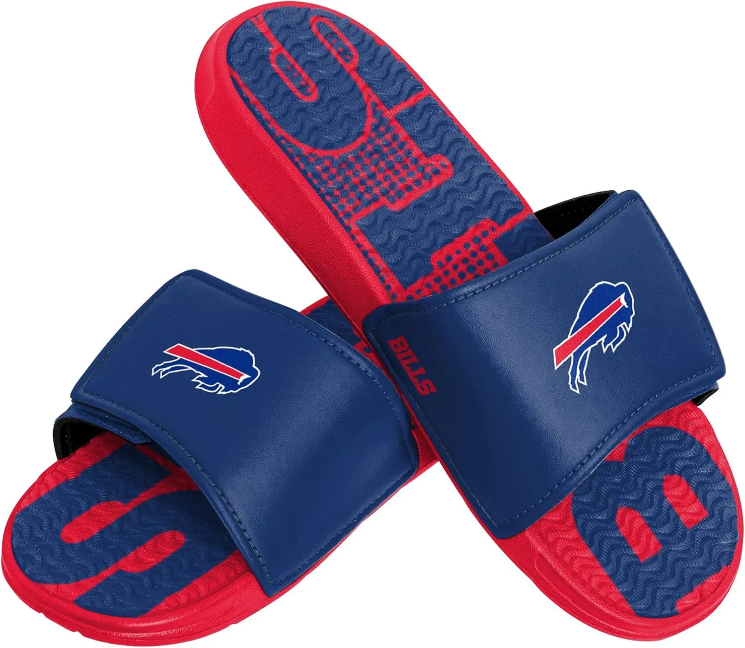 FOCO Buffalo Bills NFL Mens Gradient Wordmark Gel Slide - S
