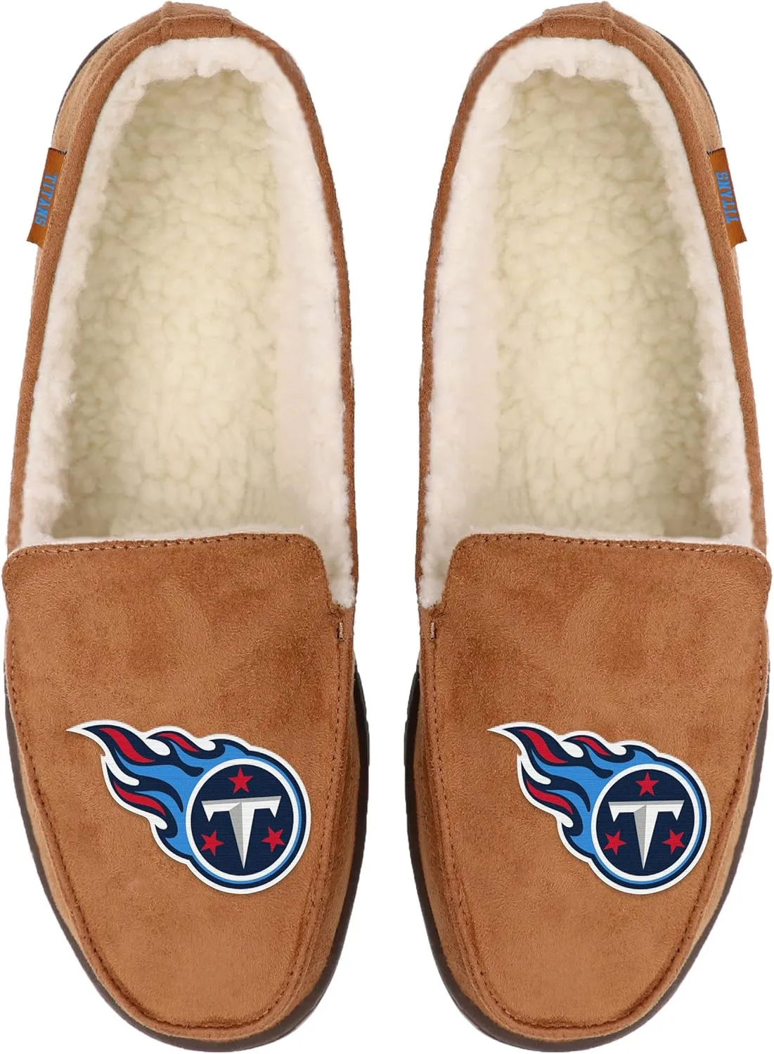 FOCO Men's NFL Football Team Logo Moccasin Slippers
