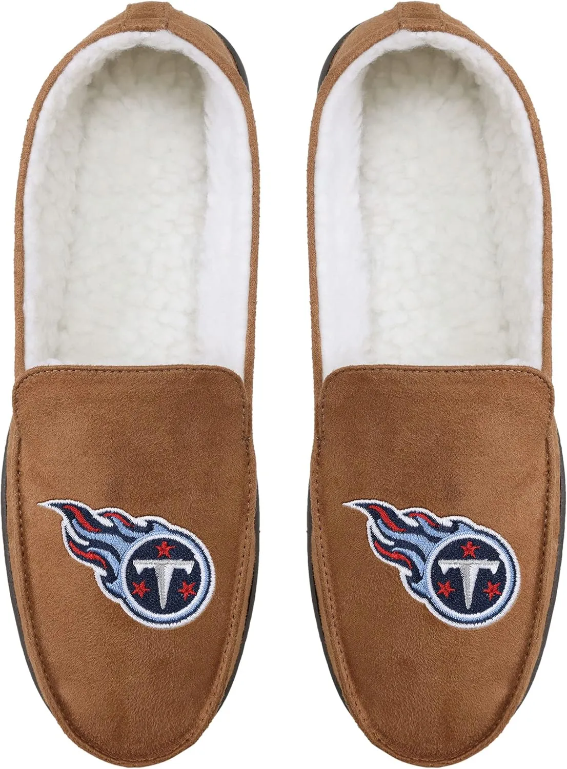 FOCO Men's NFL Football Team Logo Moccasin Slippers