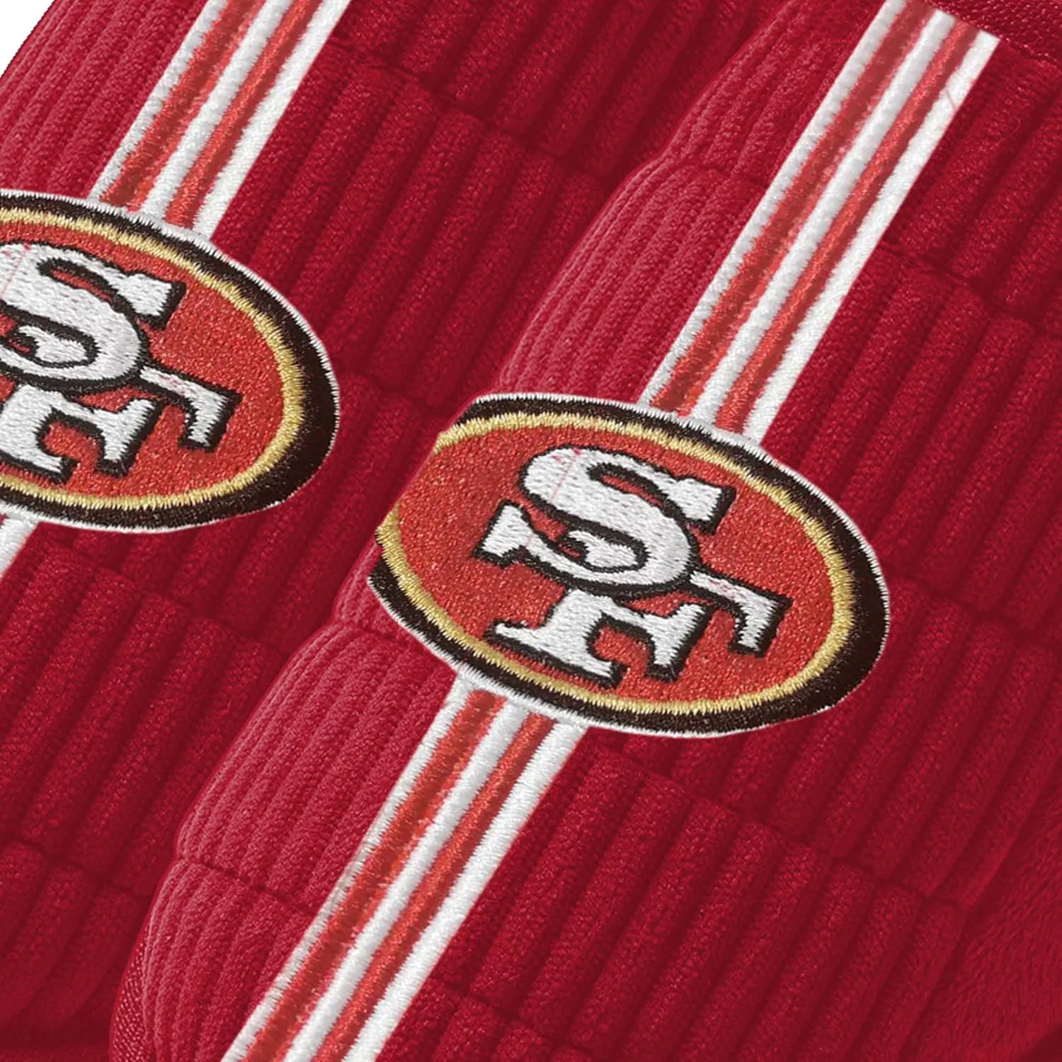 FOCO NFL Men's Officially Licensed Primary Logo Game Day Team Color Football Sherpa Slide Slipper