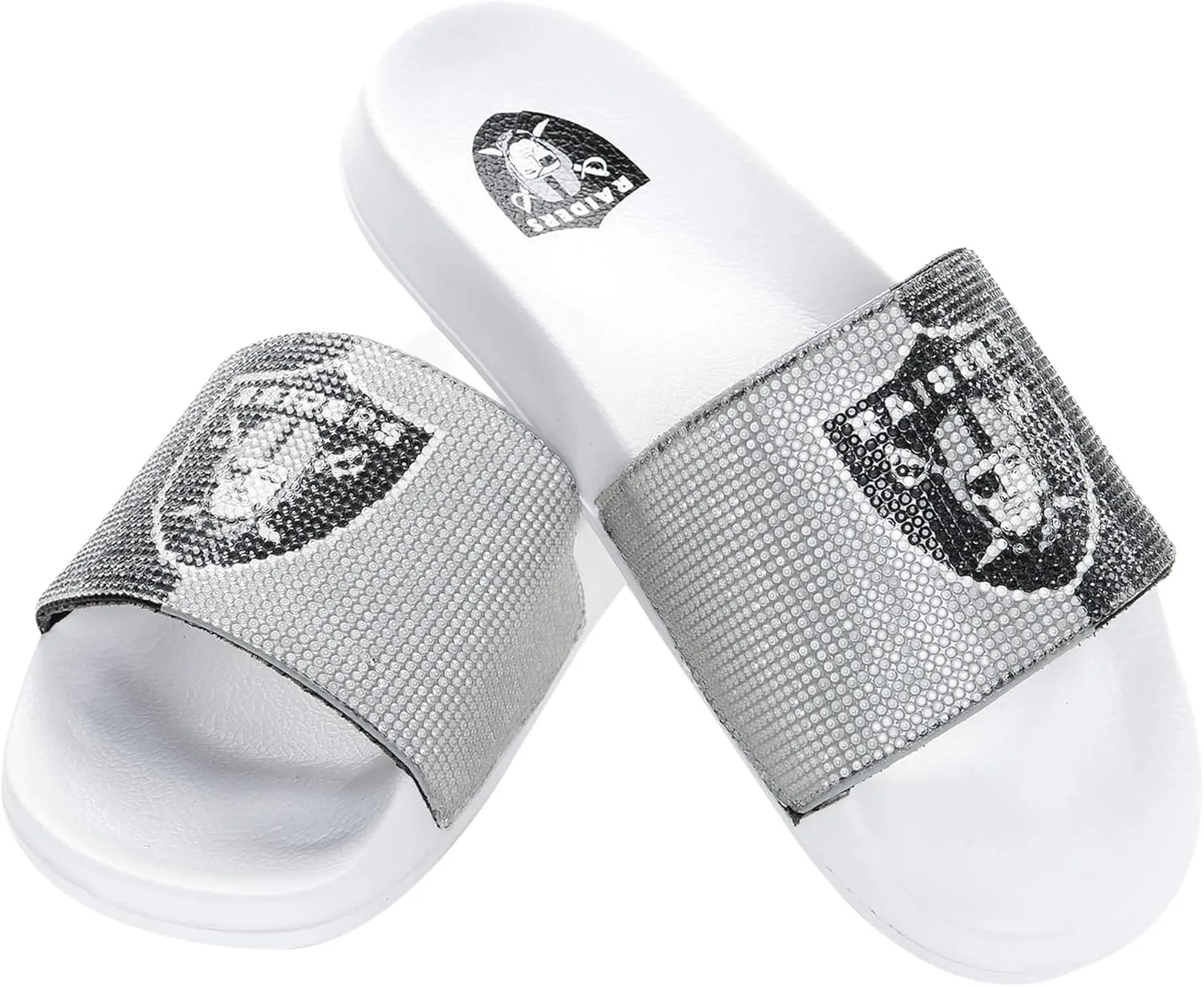 FOCO Women's NFL Big Logo Shimmer Slide Sandal