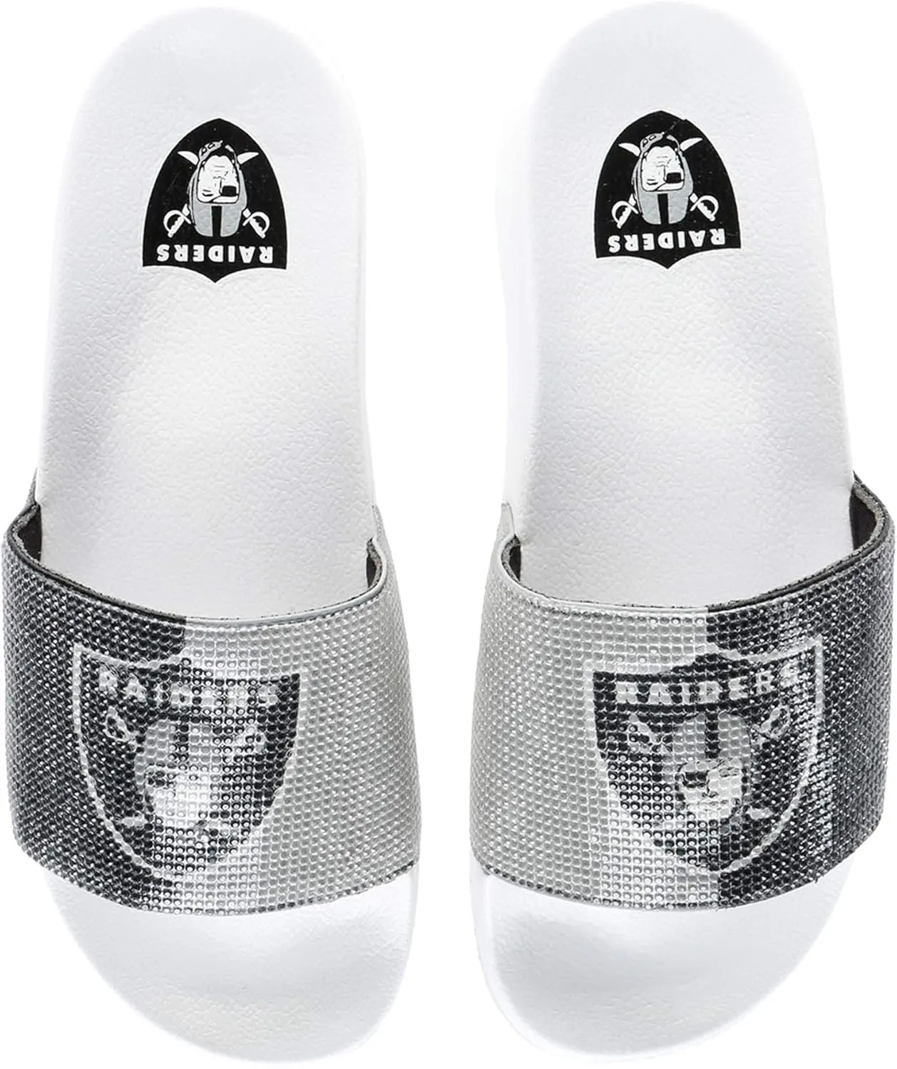 FOCO Women's NFL Big Logo Shimmer Slide Sandal