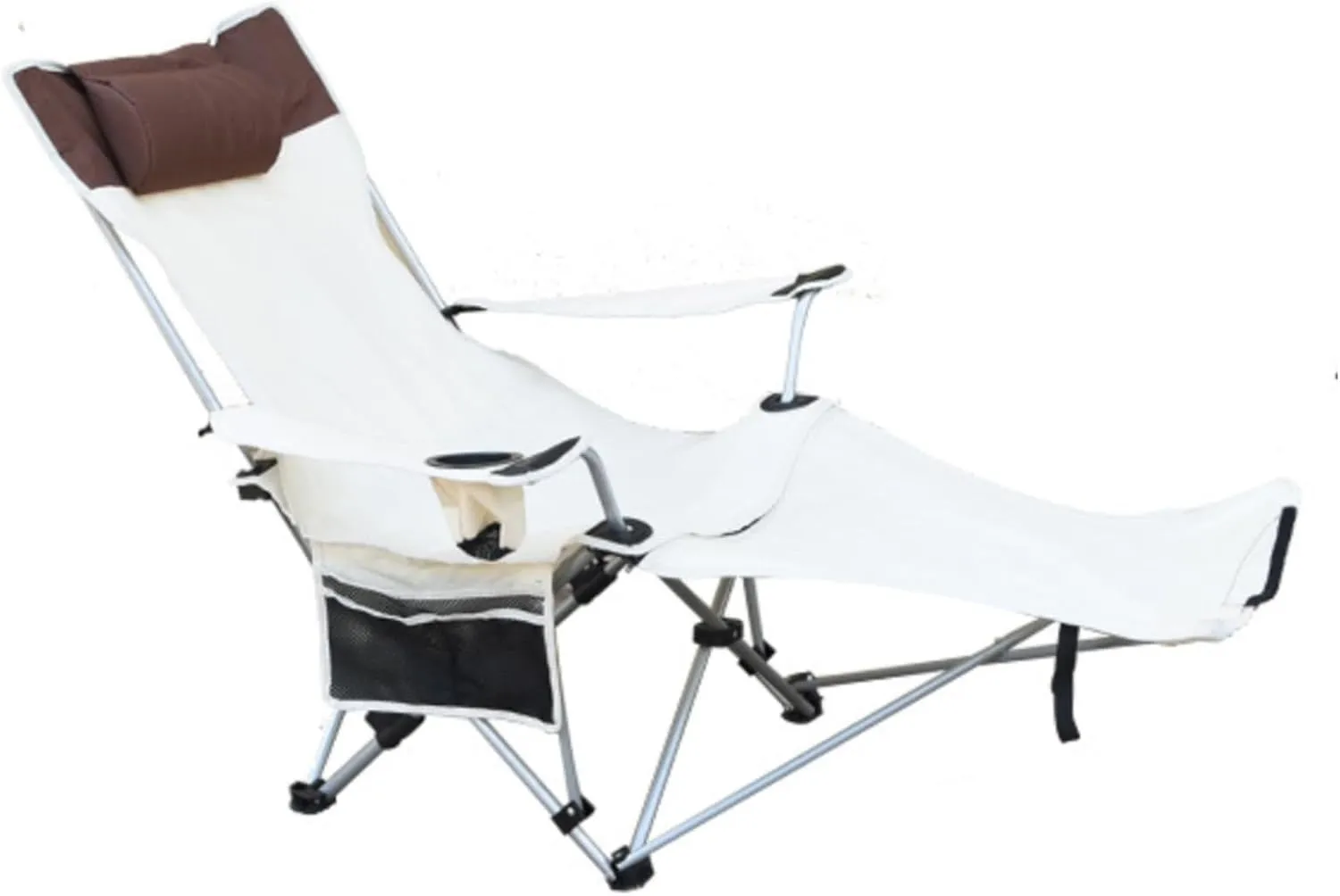 Foldable Reclining Chair for Outside, Reclining Beach Chair, Lawn Chairs Reclining, Camping Chair with Foot Rest - Weighs 3.75 lbs, Supports up to 264 lbs, Comes with Side Pocket