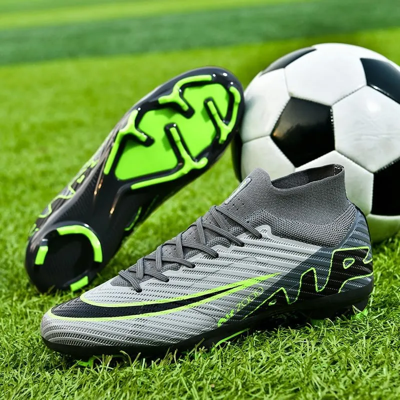 Football Cleats Men Women, Non-Slip High Top Soccer Shoes Lightweight Shock Resistant Training Boots Sneaker Breathable Professional Turf Shoes Sport Athletic Ground Football Boots Soccer Cleats