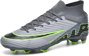 Football Cleats Men Women, Non-Slip High Top Soccer Shoes Lightweight Shock Resistant Training Boots Sneaker Breathable Professional Turf Shoes Sport Athletic Ground Football Boots Soccer Cleats