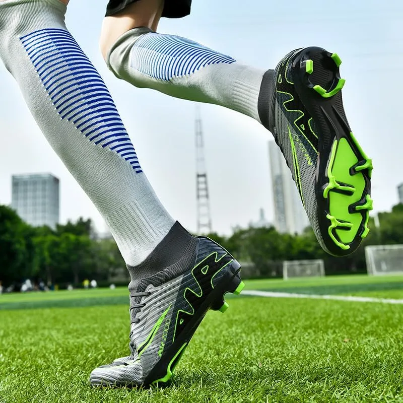 Football Cleats Men Women, Non-Slip High Top Soccer Shoes Lightweight Shock Resistant Training Boots Sneaker Breathable Professional Turf Shoes Sport Athletic Ground Football Boots Soccer Cleats