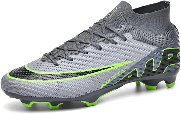 Football Cleats Men Women, Non-Slip High Top Soccer Shoes Lightweight Shock Resistant Training Boots Sneaker Breathable Professional Turf Shoes Sport Athletic Ground Football Boots Soccer Cleats