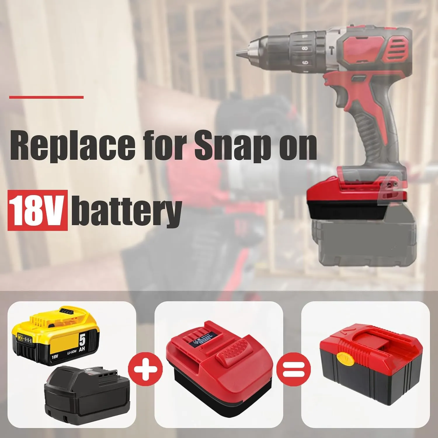 for Snap on 18V Adapter,for DeWalt 20V 60V &for Milwaukee M18 Lithium Battery Convert to for Snap on 18V CTB8185 CTB7185 CTB8187 Battery,Work for Snap on 18V Power Tool