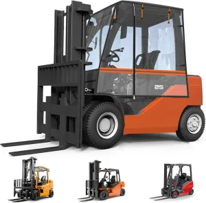 Forklift Cover for Rain,EVA Transparent&600D Oxford Coated Silver Cloth,Forklift Capacity Up to 6000 Lbs,57"L x 47"W x 52"H,Sun Rain Snow UV with Zipper Door Windproof Buckle Organizer Bag
