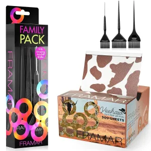 FRAMAR Hair Foils For Highlighting - Family Hair Color Brush Set