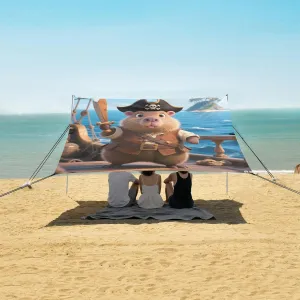 Funny Pirate Capybara Beach Camping Tent Sun Shelter for Whole Family, Beach Shade Canopy with UPF50  UV Protection,Easy Set Up and Carry,Outdoor Shade for Trips, Fishing, Backyard Fun Picnics