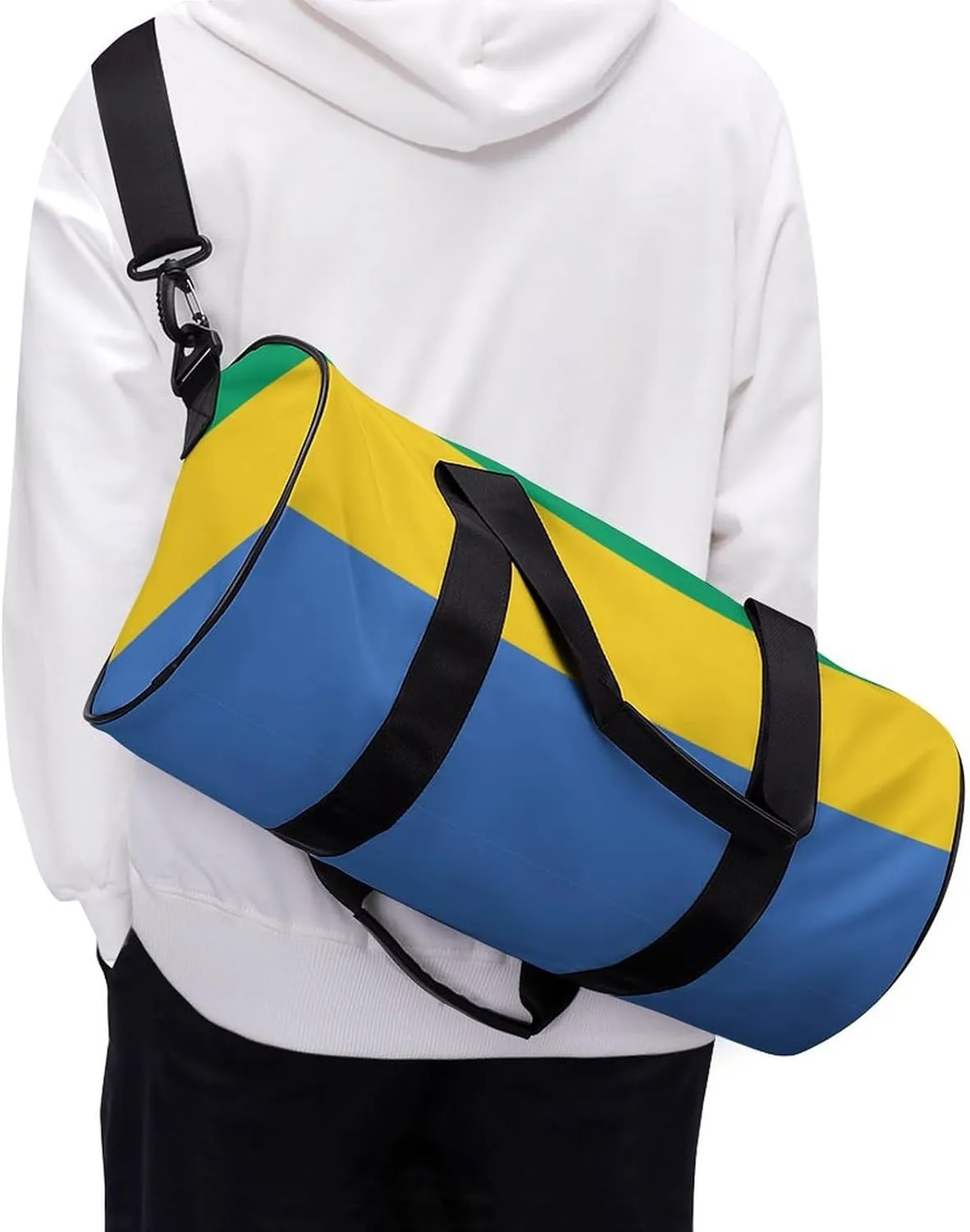 Gabon Flag Gym Bag with Wet Pocket Travel Duffel for Boys Girls Weekender Overnight