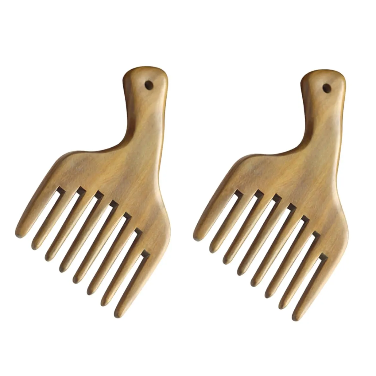 Gatuida 2Pcs Sandalwood Massage Combs Wide Tooth Wooden Hair Picks for Scalp Massaging Durable and for Home Use Relaxation and Hair Care