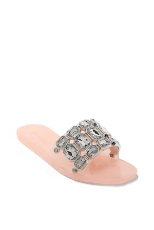 Gemstone Embellished Slide Nude