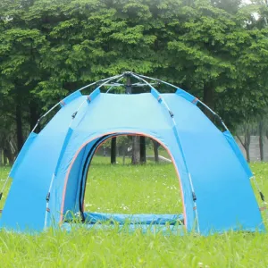 GERRIT Pop Up Family Camping Tent, Waterproof, Sunshade, UV Resistant, Suitable for Camping, Hiking, and Mountaineering (Color : Blue)