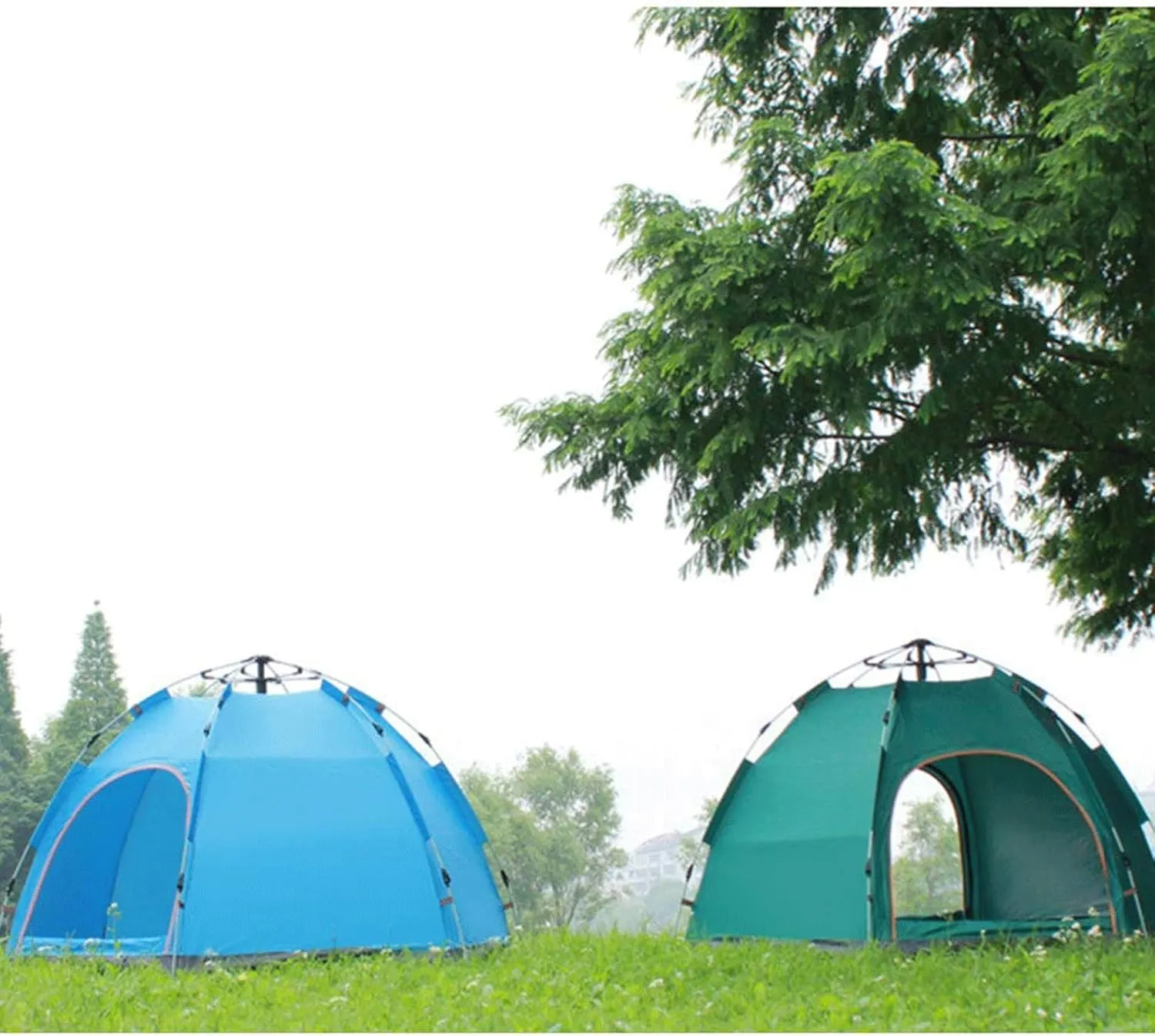GERRIT Pop Up Family Camping Tent, Waterproof, Sunshade, UV Resistant, Suitable for Camping, Hiking, and Mountaineering (Color : Blue)