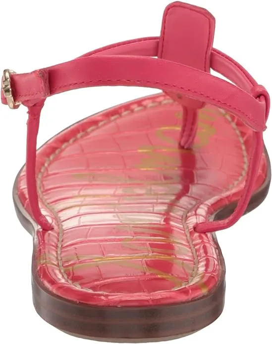 Gigi Sandals Edelman Ultra Embossed Flats Ankle Strap Markdown Fuchsia Thong Croco Sam Secure delivery