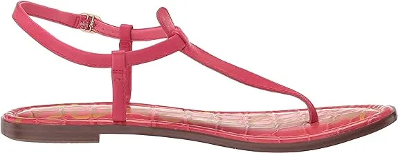 Gigi Sandals Edelman Ultra Embossed Flats Ankle Strap Markdown Fuchsia Thong Croco Sam Secure delivery