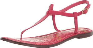 Gigi Sandals Edelman Ultra Embossed Flats Ankle Strap Markdown Fuchsia Thong Croco Sam Secure delivery
