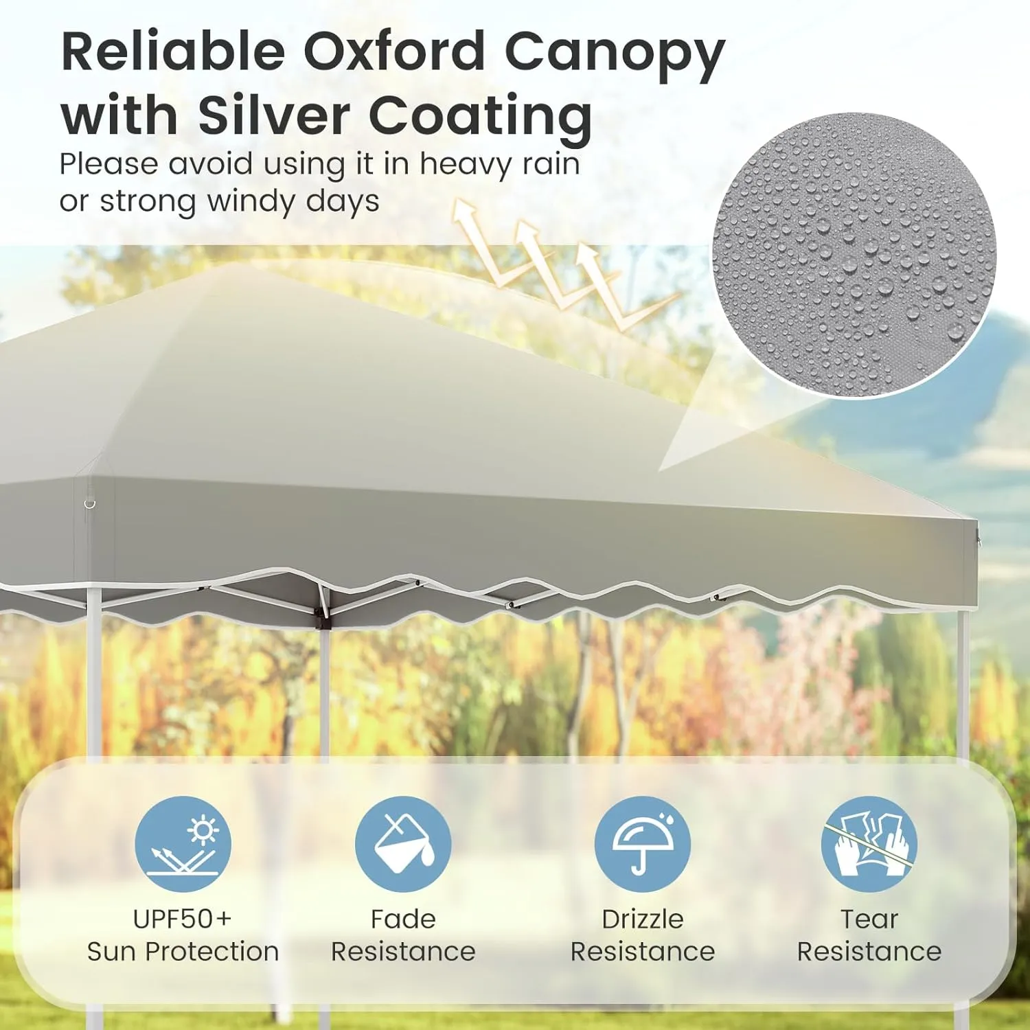 Goplus 10 X 10 FT Pop up Canopy Tent, Portable Foldable Outdoor Patio Shelter w/Wheeled Bag, 8 Stakes, 4 Anchors, 4 Wind Ropes, 4 Sandbags, Heavy-Duty Commercial Party Event Camping Tent, Easy (Grey)