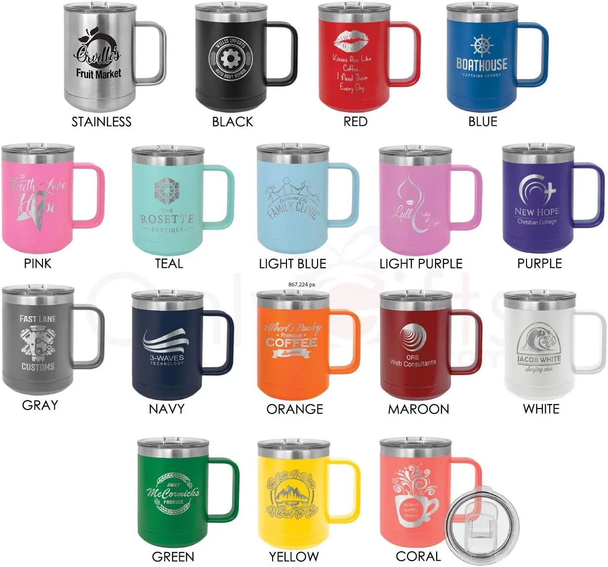 Grill Legend B GREEN 15 oz Coffee Cup w/Slide Top Lid | Insulated Travel Coffee Mug | BBQ & Grilling Gift Idea For Men Who Have Everything, Dad & Grandpa | Compare To Yeti Rambler | ONLYGIFTS.COM