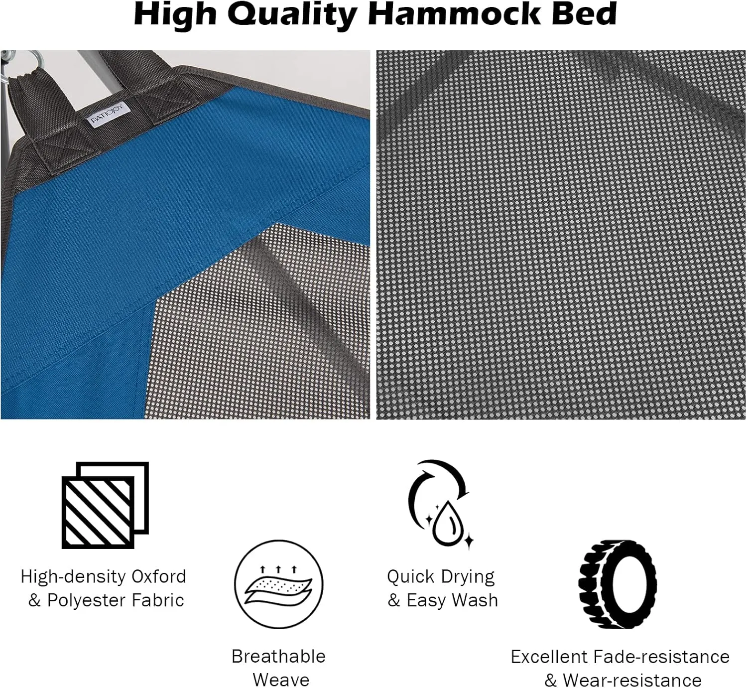 GYMAX Hammock with Stand Included, Camping Hammock with Carrying Bag & Storage Pocket, Portable Heavy Duty Self Standing Hammock, Indoor/Outdoor Hammock Chair for Patio Beach Yard Garden (Blue)