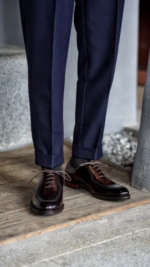 Handcrafted Brown Oxford Brogue Dress Shoes | Wingtip Detailing