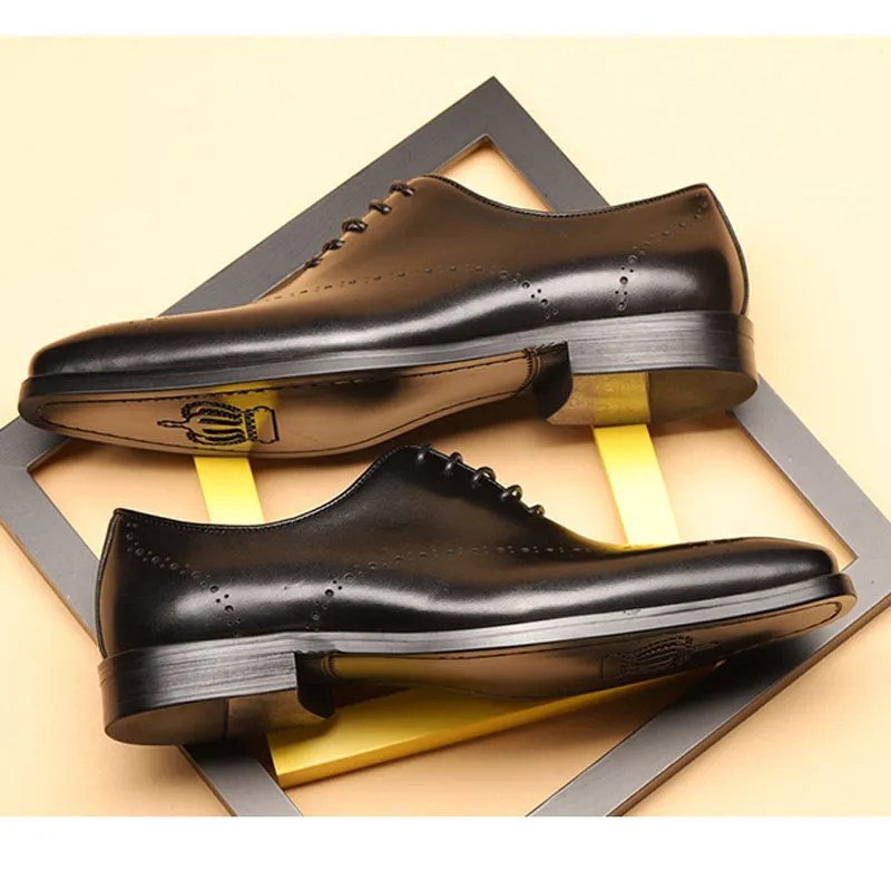 Handmade Full-Grain Leather Wingtip Dress Shoes