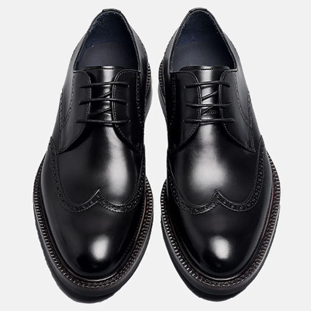 Handmade Leather Wingtip Oxford Shoes for Men