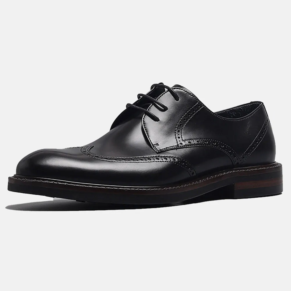 Handmade Leather Wingtip Oxford Shoes for Men