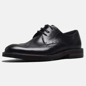 Handmade Leather Wingtip Oxford Shoes for Men