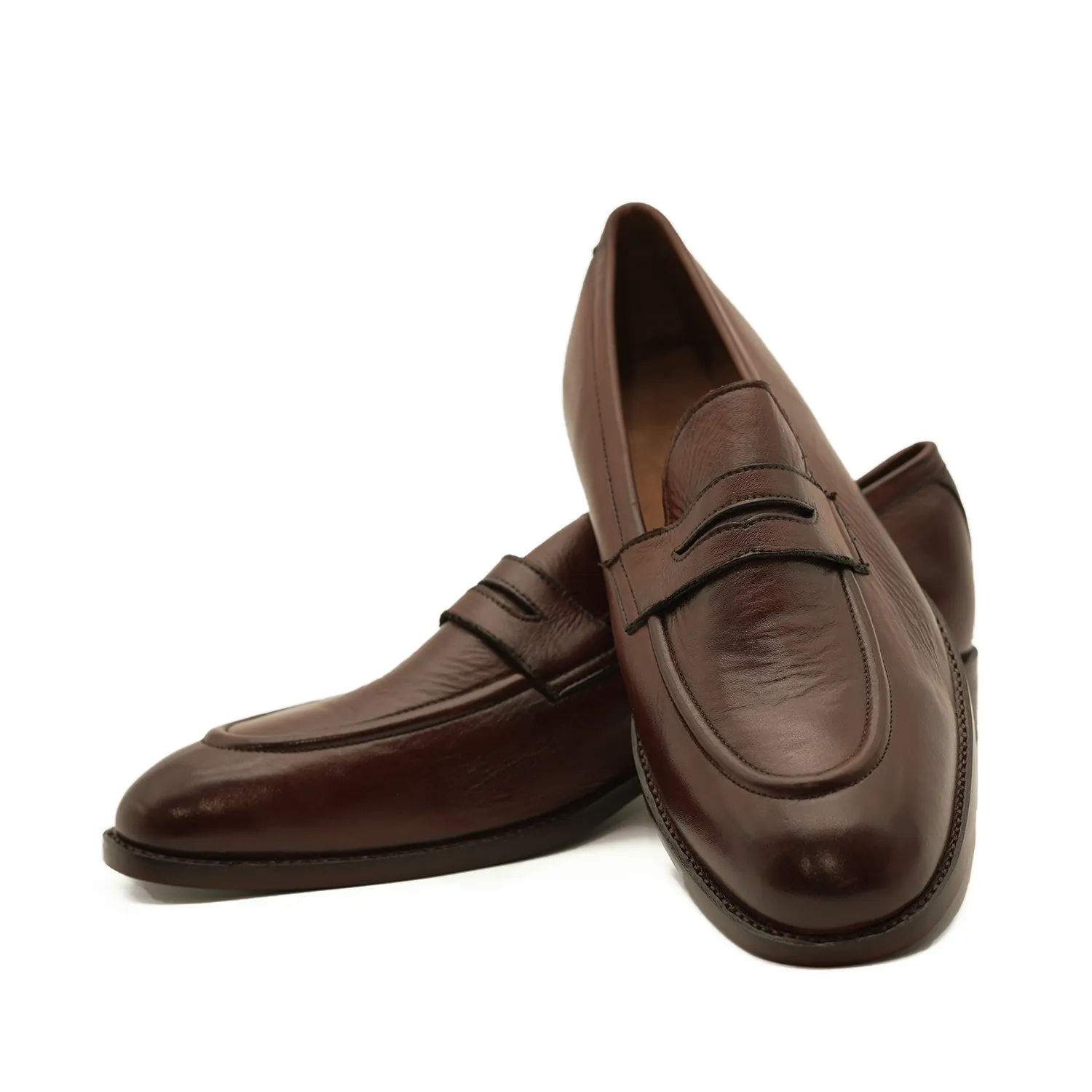 Handmade Moc-Toe Slip-On Full-Grain Leather Loafers