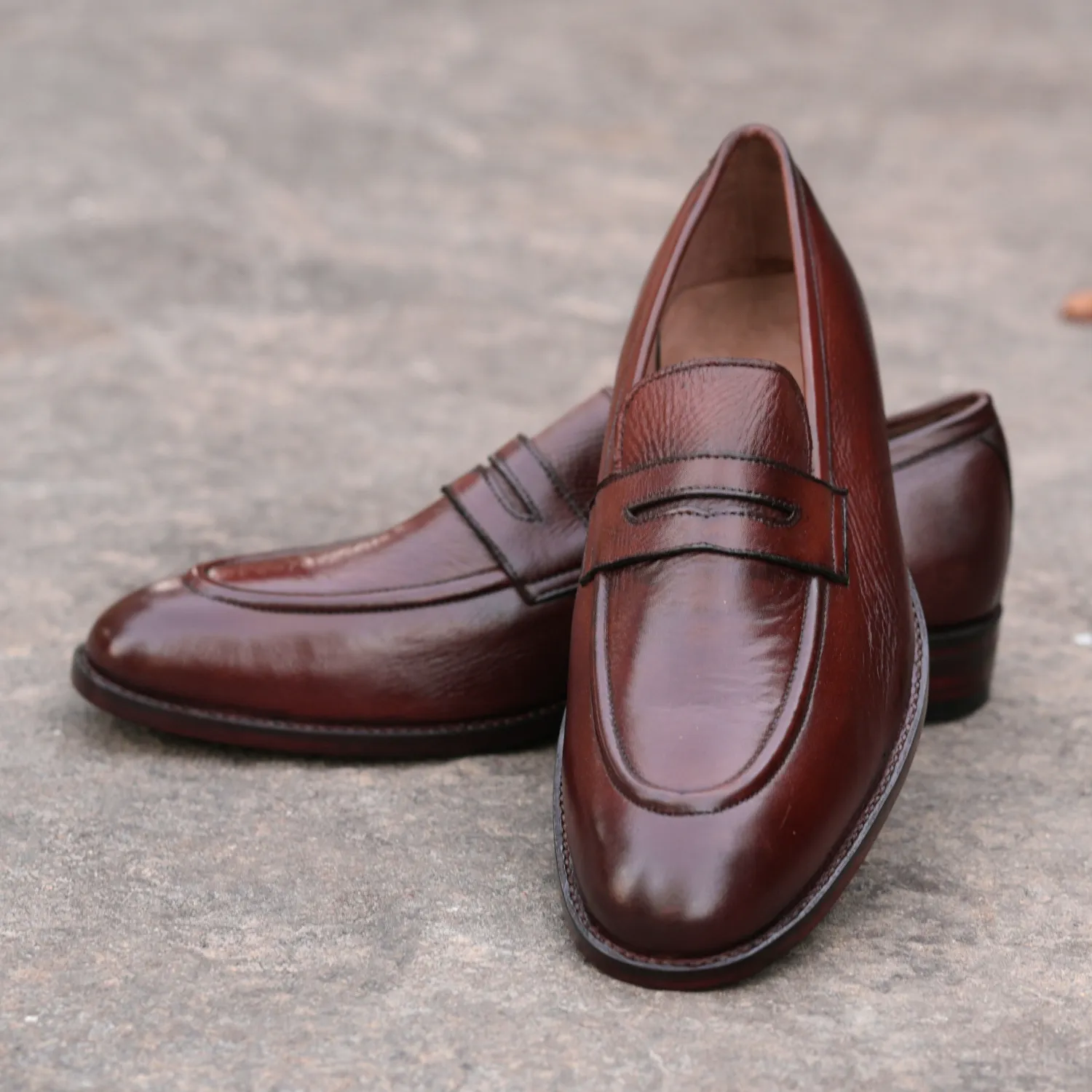 Handmade Moc-Toe Slip-On Full-Grain Leather Loafers