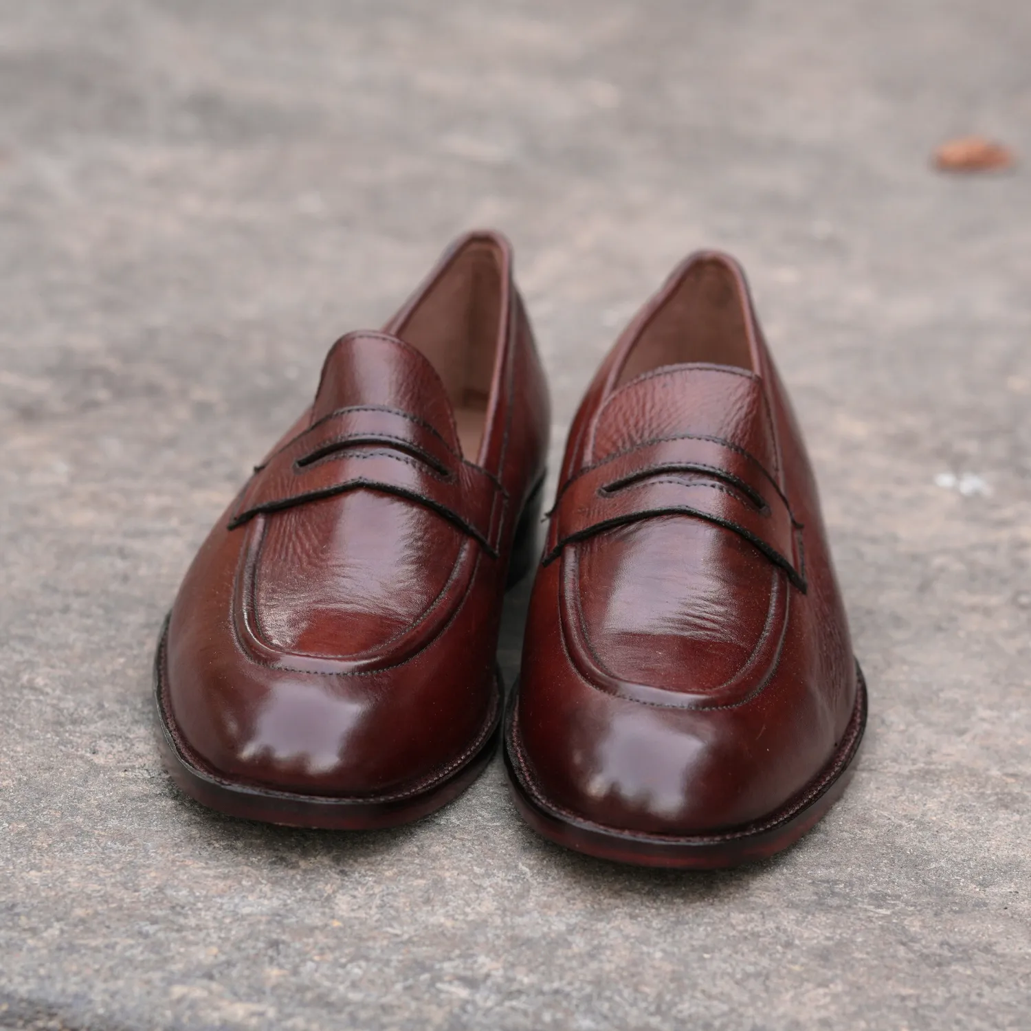 Handmade Moc-Toe Slip-On Full-Grain Leather Loafers
