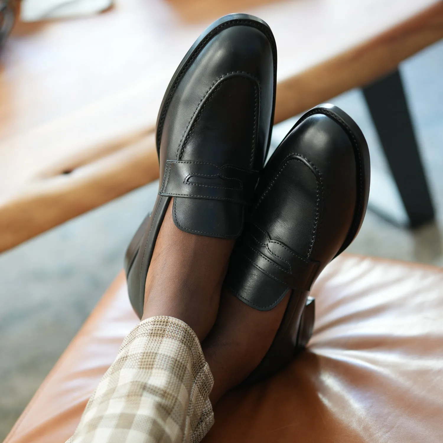 Handmade Moc-Toe Slip-On Full-Grain Leather Loafers