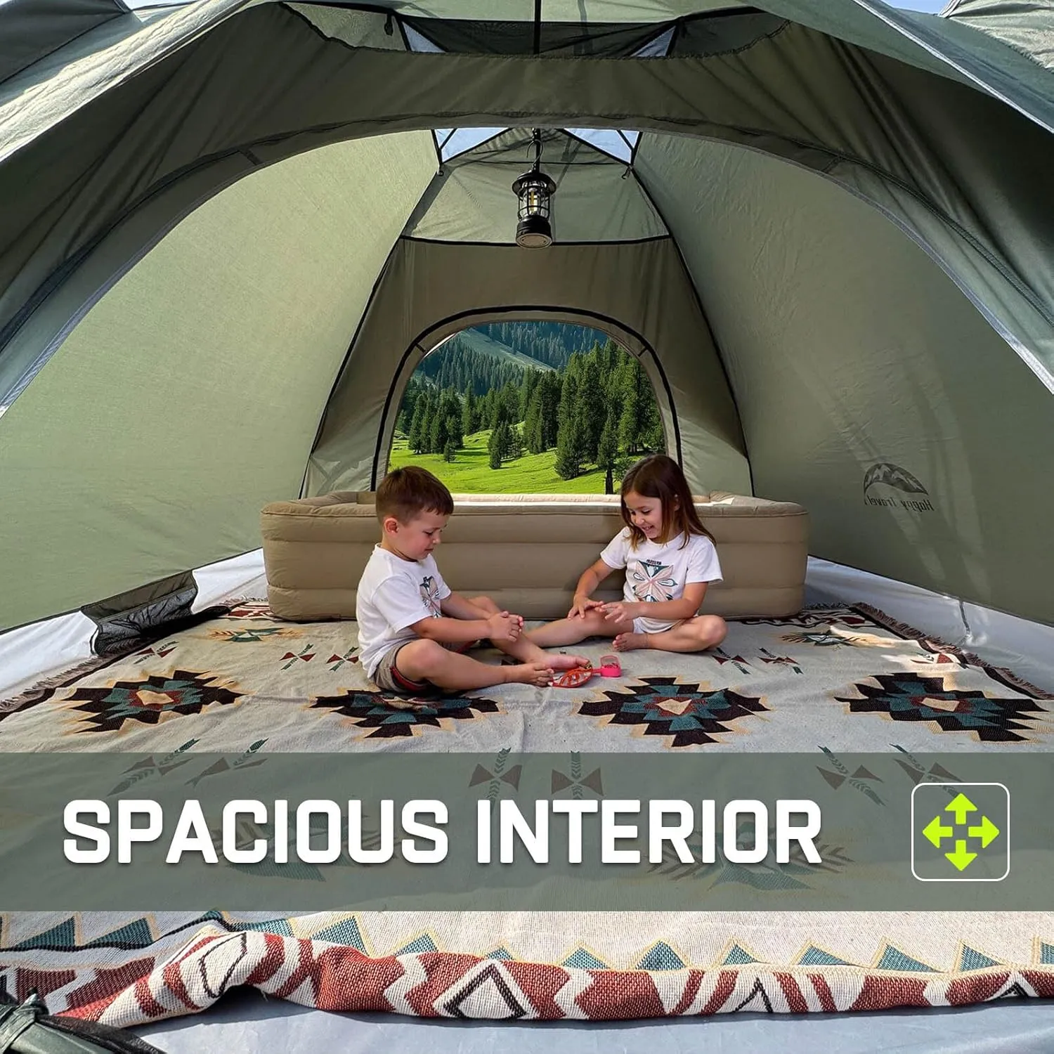 Happy Travel 1/2/3/4 Person Camping Tent, Instant Easy Pop Up Tents for Camping,Automatic Waterproof Family Camping Tent, Easy Set Up Tent,Portable Windproof Dome Tent for Camping Hiking & Traveling