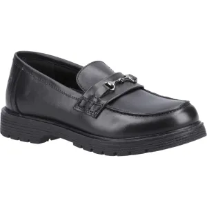 Hush Puppies Lydia Senior Leather Girls's Black Loafers