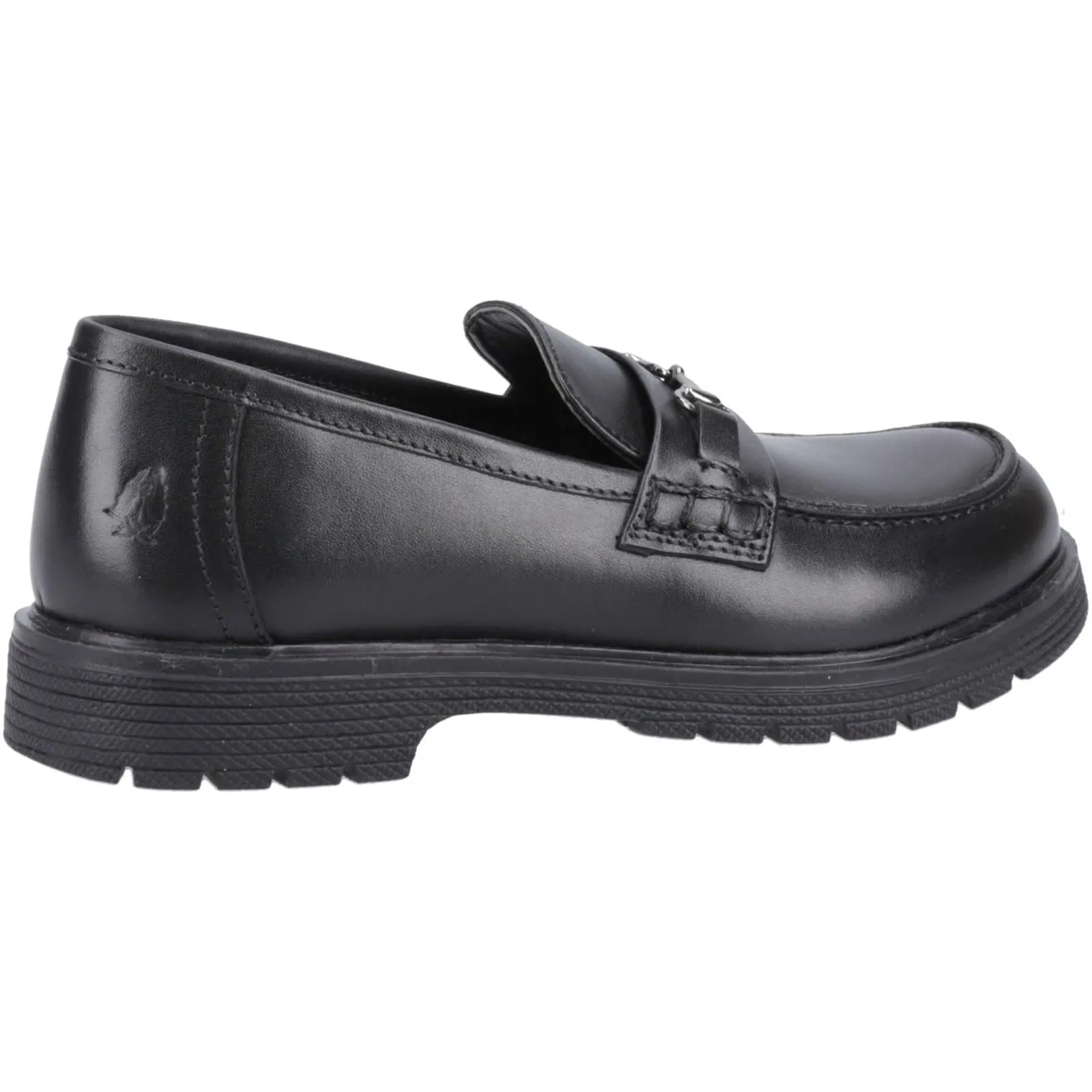 Hush Puppies Lydia Senior Leather Girls's Black Loafers